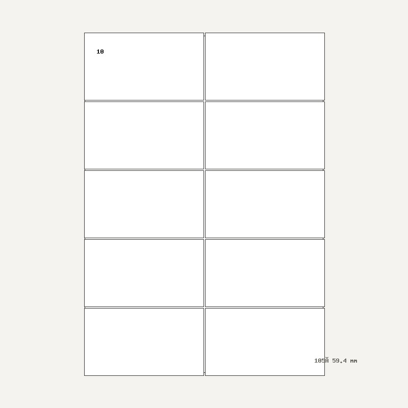 Etichete A4 10 buc. — 105×59.4 mm, 105 × 59.4 mm, 10 buc/foaie