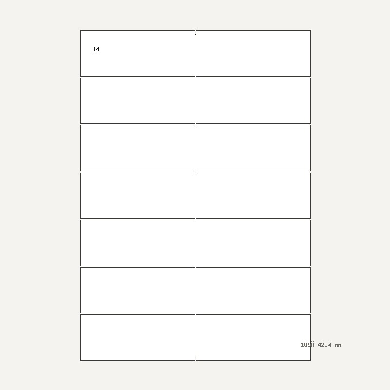 Etichete A4 14 buc. — 105×42.4 mm, 105 × 42.4 mm, 14 buc/foaie