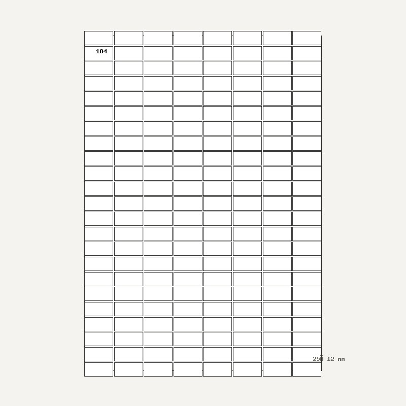Etichete A4 184 buc. — 25×12 mm, 25 × 12 mm, 184 buc/foaie