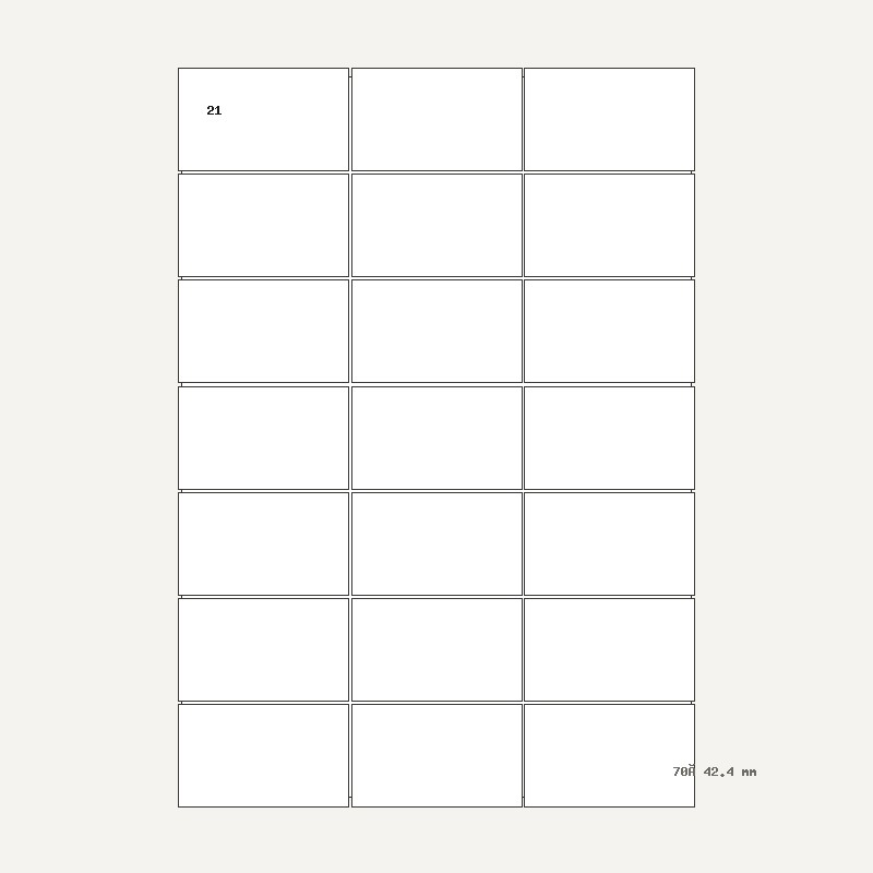 Etichete A4 21 buc. — 70×42.4 mm, 70 × 42.4 mm, 21 buc/foaie