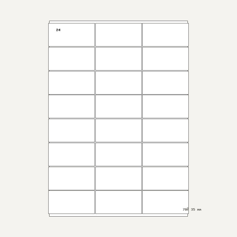 Etichete A4 24 buc. — 70×35 mm, 70 × 35 mm, 24 buc/foaie