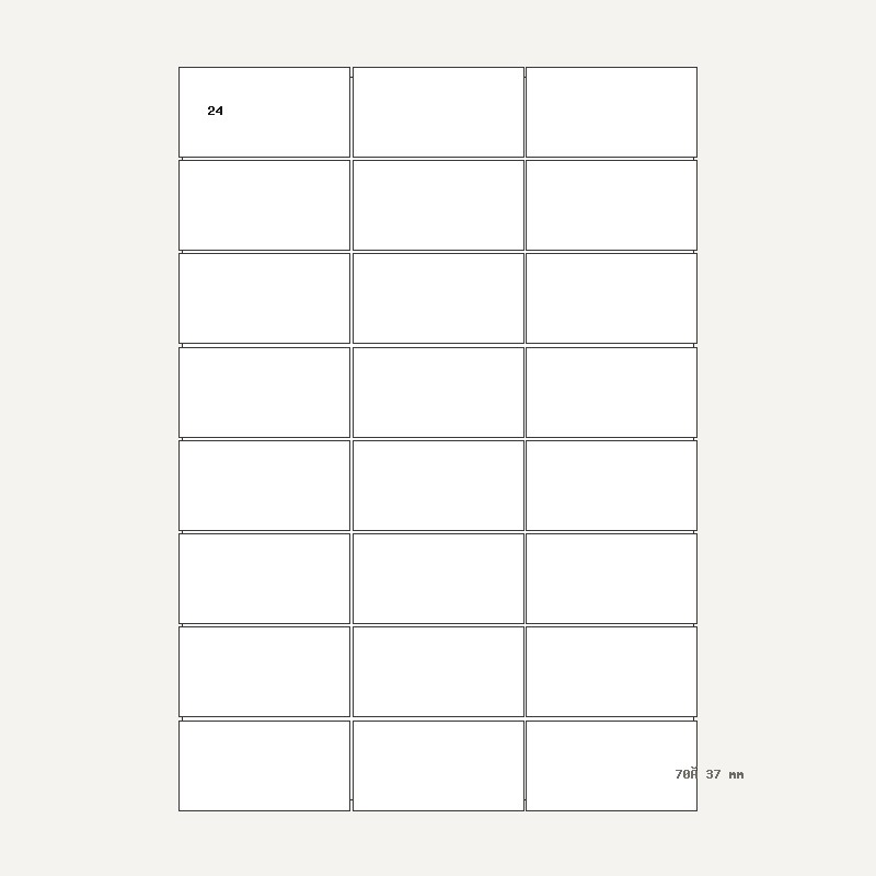 Etichete A4 24 buc. — 70×37 mm, 70 × 37 mm, 24 buc/foaie