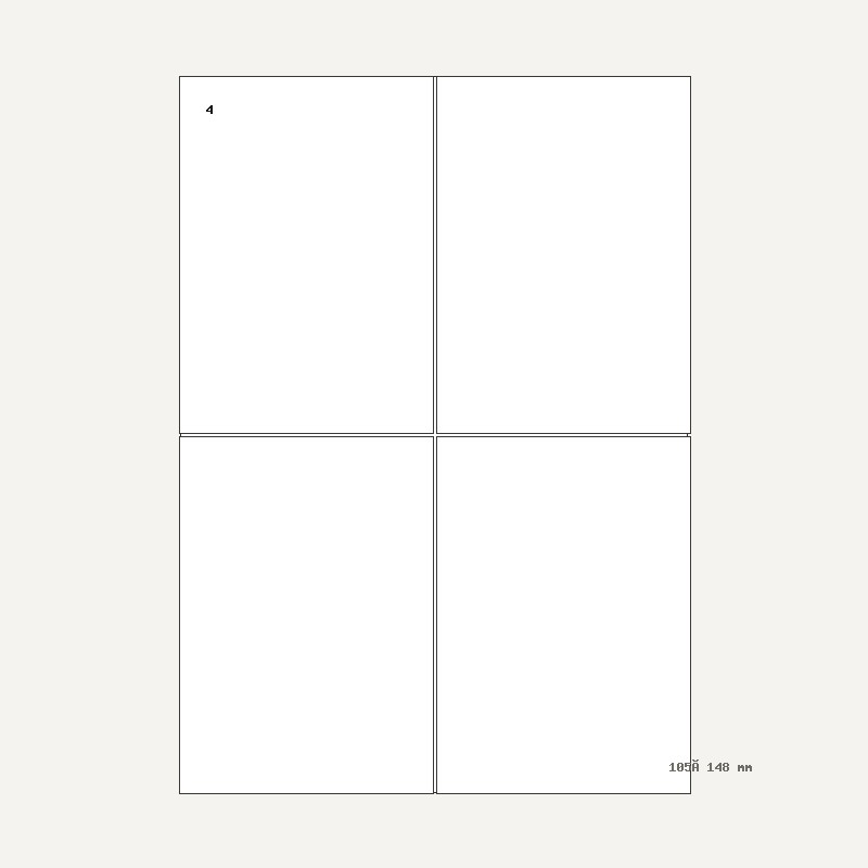 Etichete A4 4 buc. — 105×148 mm, 105 × 148 mm, 4 buc/foaie