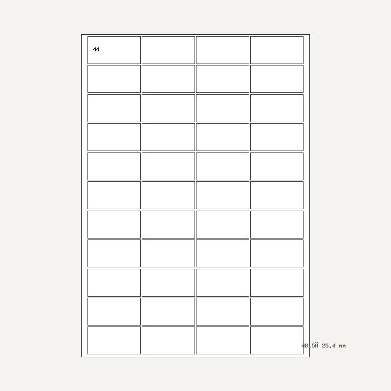 Etichete A4 44 buc. — 48.5×25.4 mm, 48.5 × 25.4 mm, 44 buc/foaie