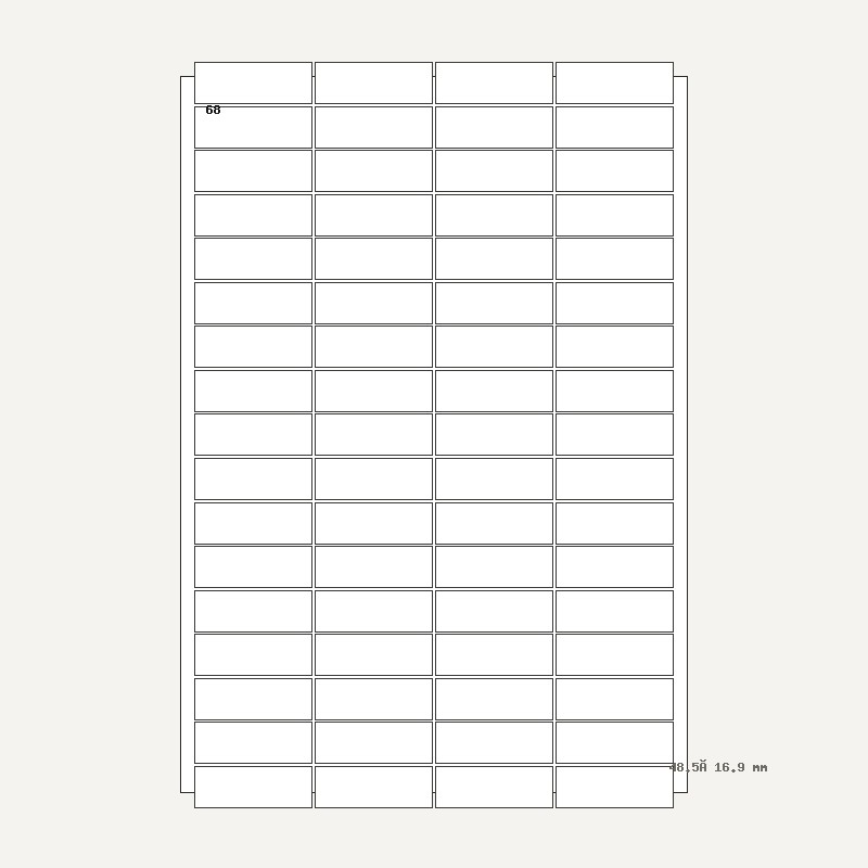Etichete A4 68 buc. — 48.5×16.9 mm, 48.5 × 16.9 mm, 68 buc/foaie